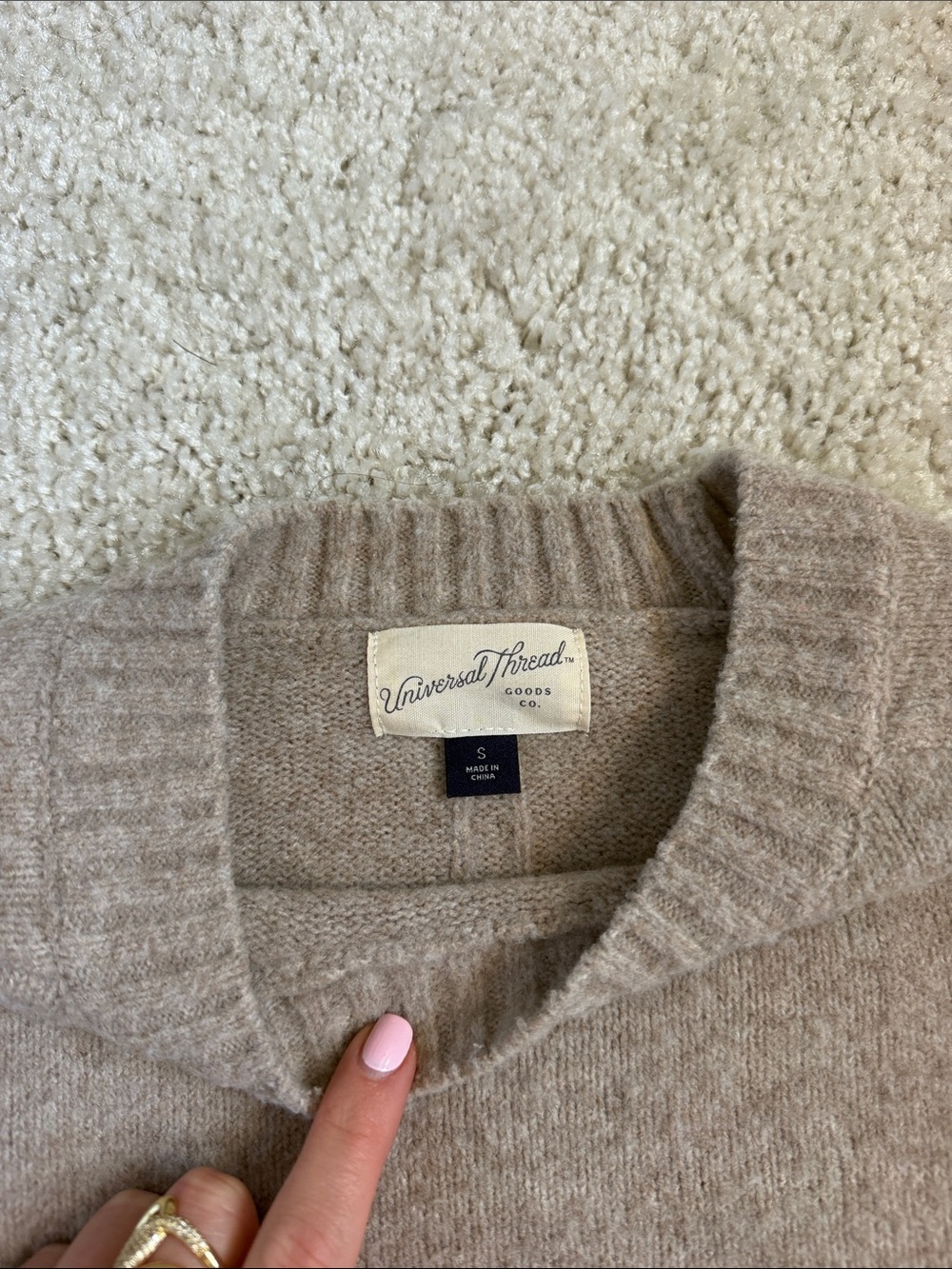 Universal Thread Taupe Crewneck Sweater - Picture 2 of 5
